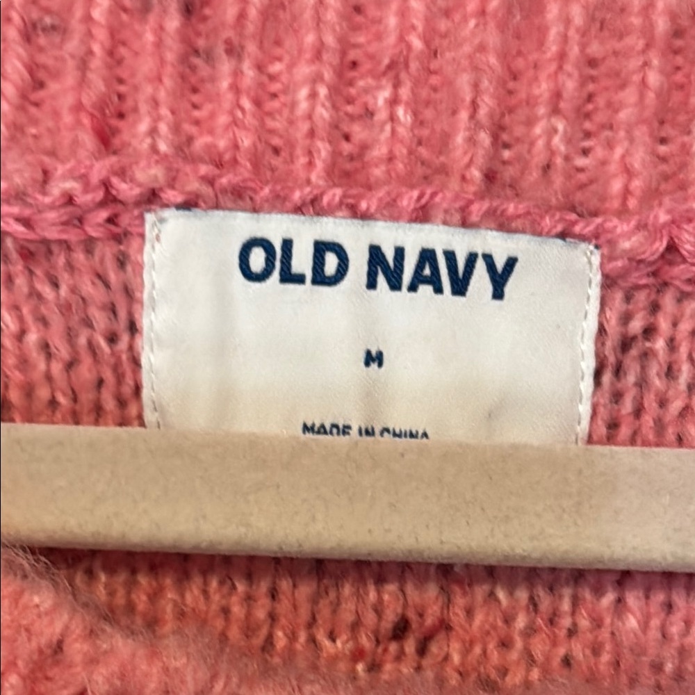 Old Navy Pink Crew Neck Cable Knit Sweater - Picture 2 of 5